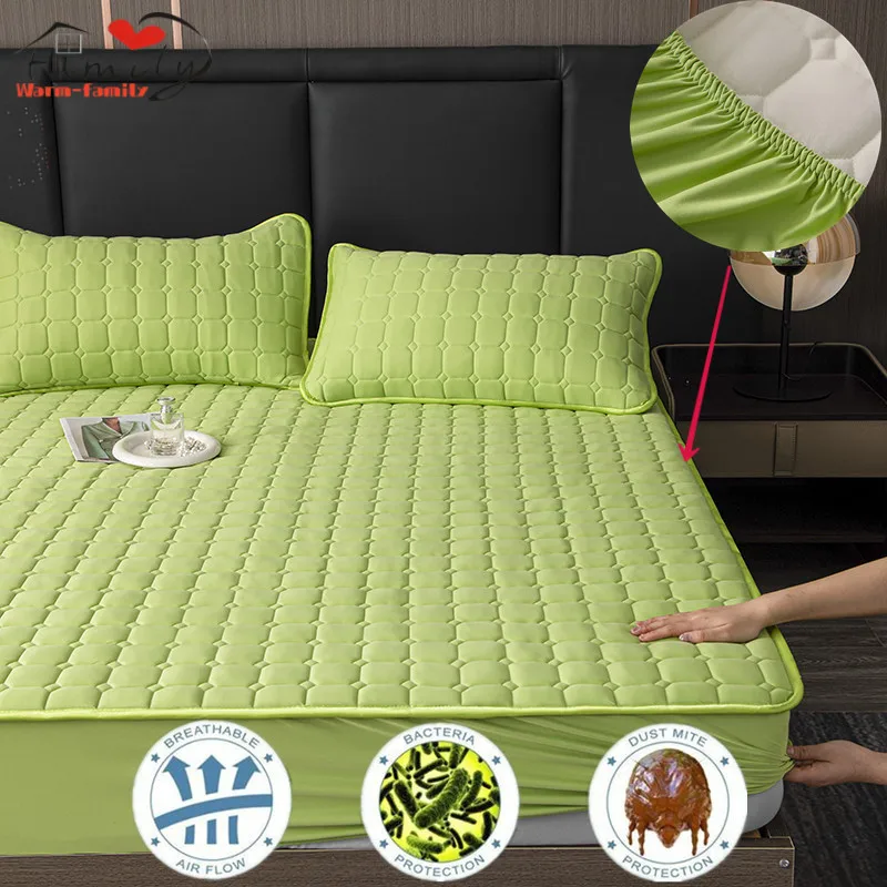 New Breathable Solid Color Quilted Thick Fitted Bed Sheet Thicken Anti Slip Mattress Cover with Elastic Band Queen King Bed
New Breathable Solid Color Quilted Thick Fitted Bed Sheet Thicken Anti Slip Mattress Cover with Elastic Band Queen King Bed