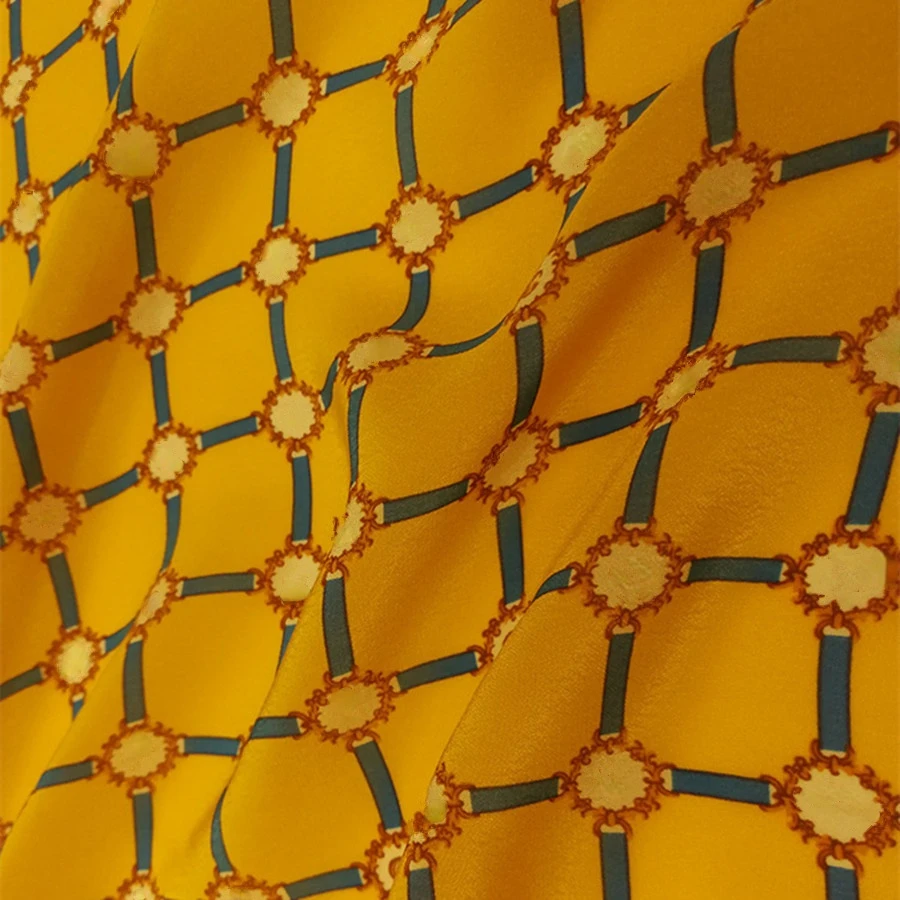 Yellow High-end Crepe De Chine Polyester Printed Fabric for Private Order Dresses Clothing Sewing Material Fabrics by Meter
Yellow High-end Crepe De Chine Polyester Printed Fabric for Private Order Dresses Clothing Sewing Material Fabrics by Meter