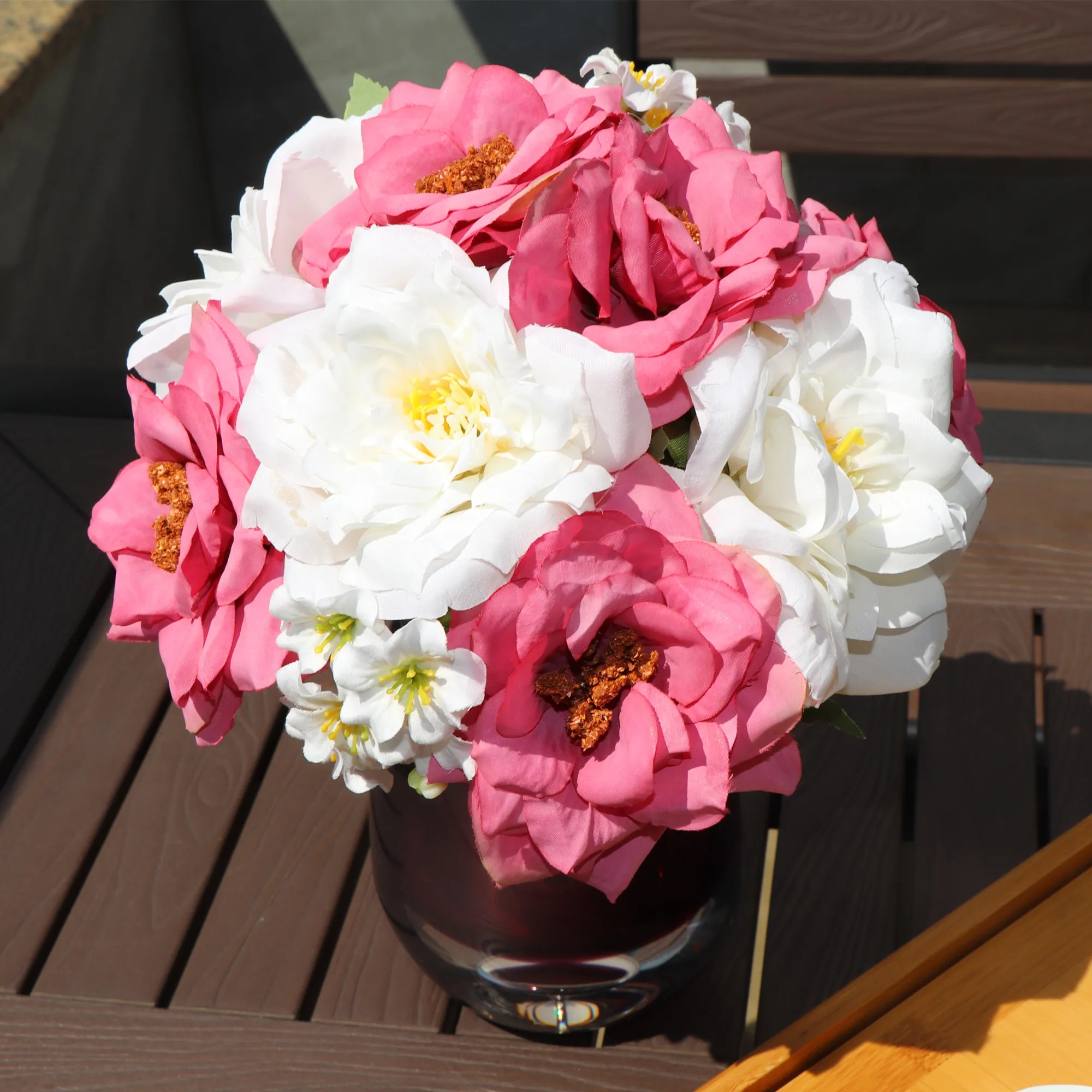 

Круглый букет ручной работы 360, тюльпан, роза, Калла, маленький искусственный цветок, украшение для дома, чайного столика, мероприятия, дизайн индиго