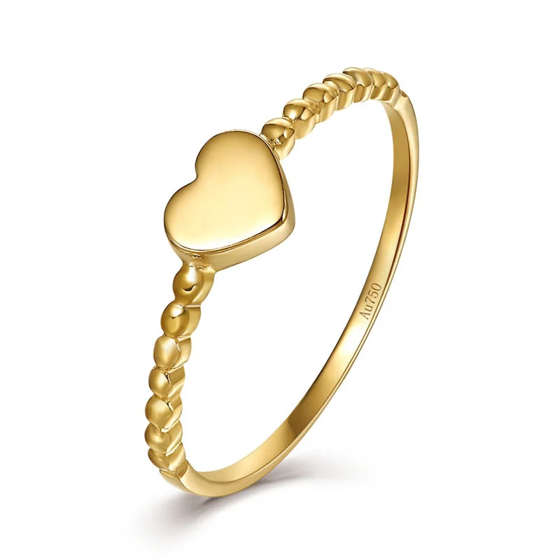 Hotsale Glossy Heart 18K AU750 Real True Solid Genuine Gold Rings Bands for Women Girl Trendy Fancy Upscale Fine Office Jewelry
Hotsale Glossy Heart 18K AU750 Real True Solid Genuine Gold Rings Bands for Women Girl Trendy Fancy Upscale Fine Office Jewelry