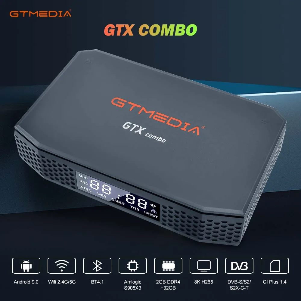GTMEDIA GTX COMBO Android 9.0+DVB-S2X/S2/S+T2/T+C2/C+ATSC-T+ISDBT+CI Plus+HDD Android Box, 8K H265 M3U CCAM Satellite Receiver
GTMEDIA GTX COMBO Android 9.0+DVB-S2X/S2/S+T2/T+C2/C+ATSC-T+ISDBT+CI Plus+HDD Android Box, 8K H265 M3U CCAM Satellite Receiver