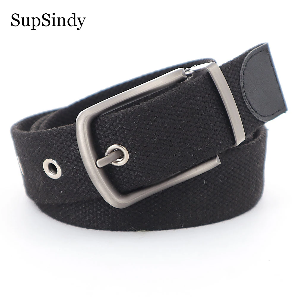 

SupSindy Men Canvas Belt Army Military Luxury Metal Pin Buckle Tactical Belts for Women Fashion Jeans Waistband Black Male Strap