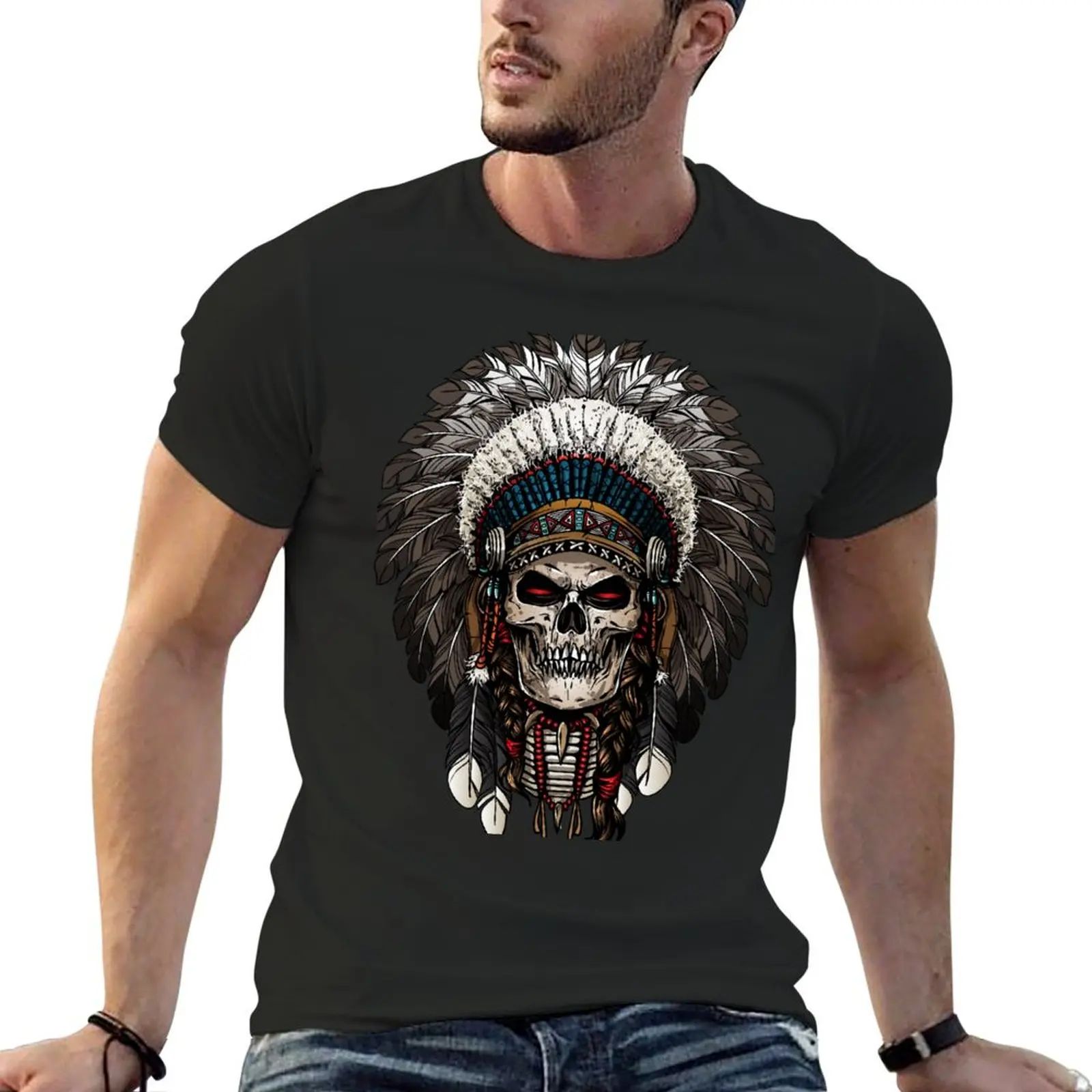Ancient Indian Chief Skull T-Shirt sports fans custom t shirt customizeds anime t shirts men t shirts high quality
Ancient Indian Chief Skull T-Shirt sports fans custom t shirt customizeds anime t shirts men t shirts high quality