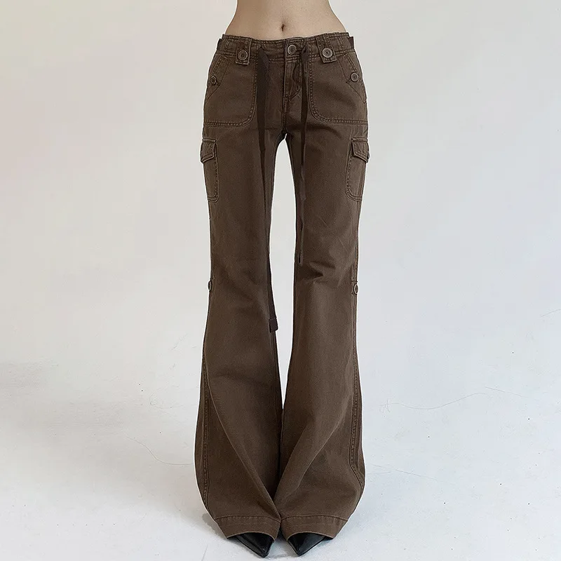 KOXINVES Drawstring Tied Multiple Pockets Fashionable Jeans For Women 2024 Spring Casual Solid Color Button Flare Pants WS1217
KOXINVES Drawstring Tied Multiple Pockets Fashionable Jeans For Women 2024 Spring Casual Solid Color Button Flare Pants WS1217