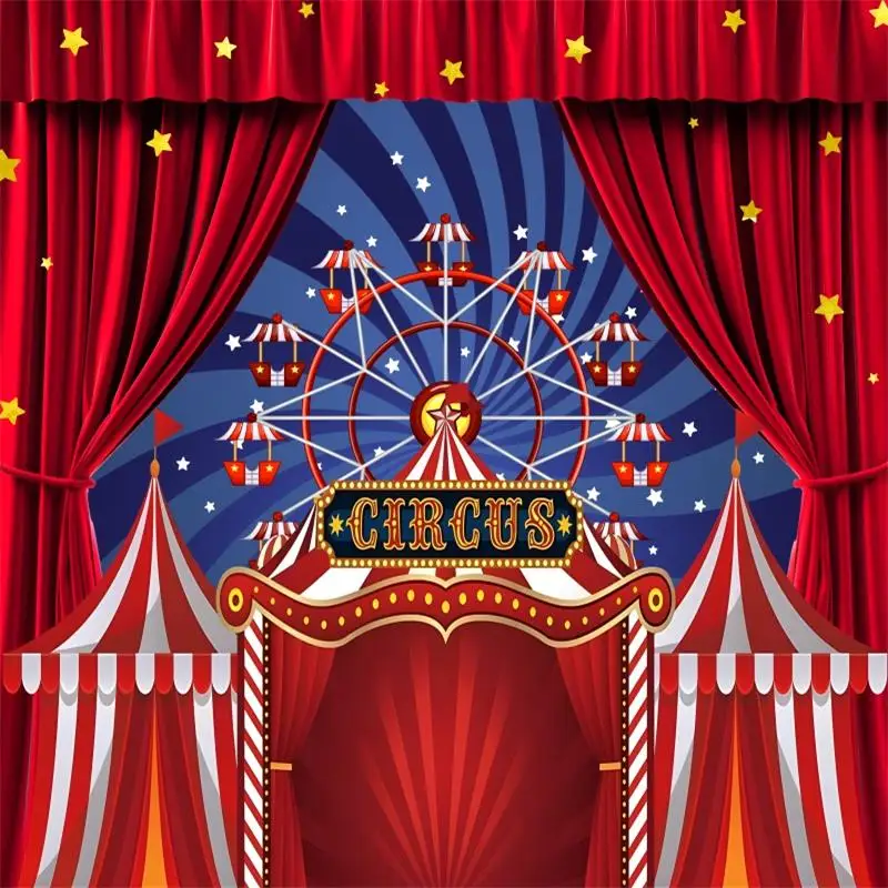 Laeacco Circus Carnival Backdrop Cartoon Red Curtain Balloons Stars Baby Shower Kids Birthday Portrait Photography Background
Laeacco Circus Carnival Backdrop Cartoon Red Curtain Balloons Stars Baby Shower Kids Birthday Portrait Photography Background