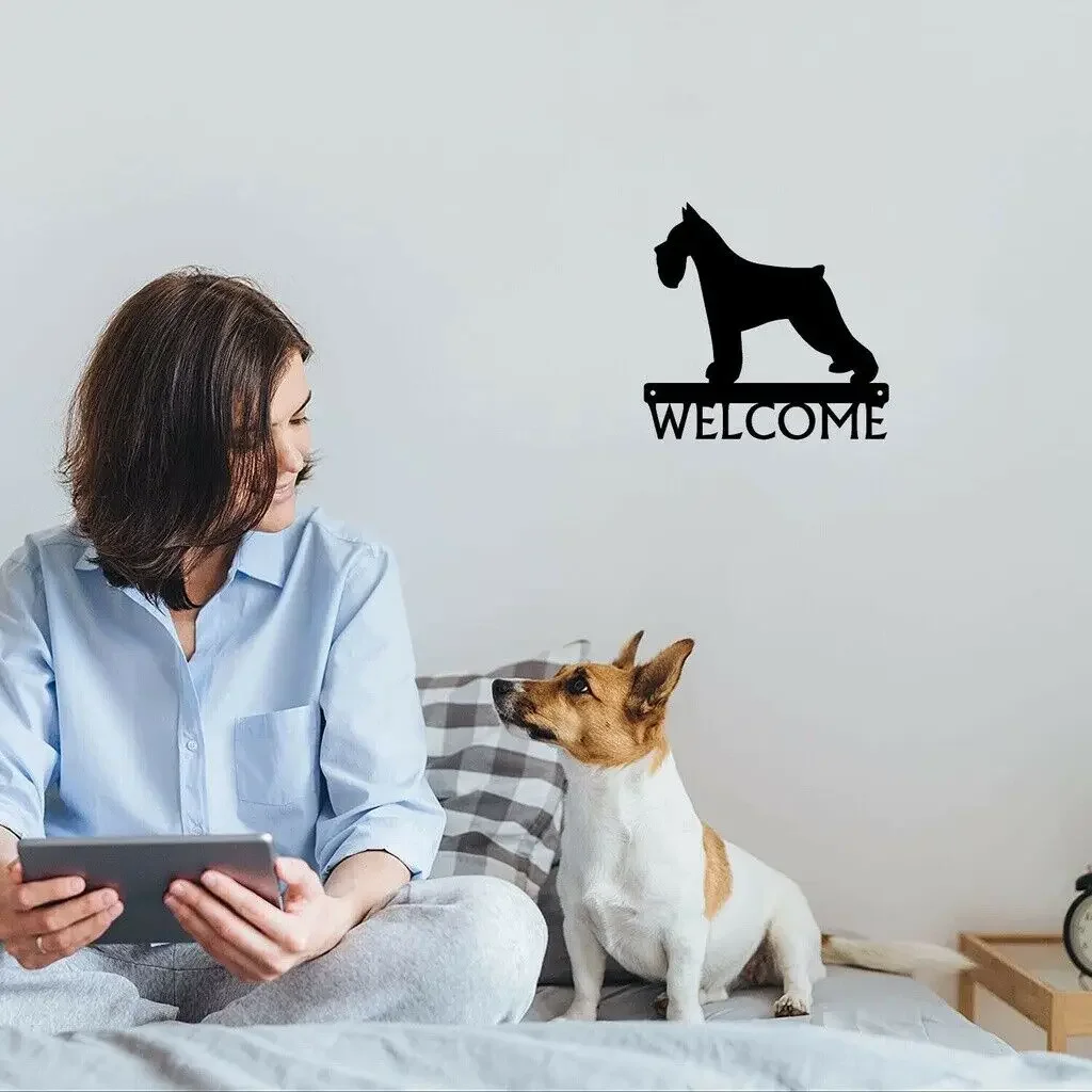 Iron Crafts, Welcome Sign Metal Wall Stickers Shape Decoration Artwork- Miniature Schnauzer for Living Room Bedroom
Iron Crafts, Welcome Sign Metal Wall Stickers Shape Decoration Artwork- Miniature Schnauzer for Living Room Bedroom