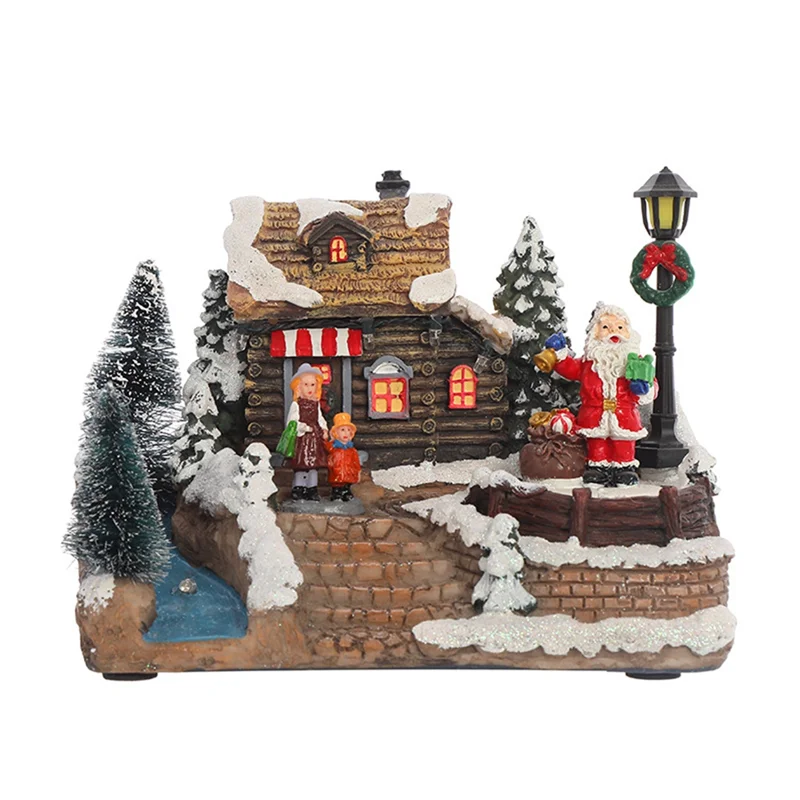 

Christmas Glowing Christmas Houses Village Snow House with LED Light for Home Decor A