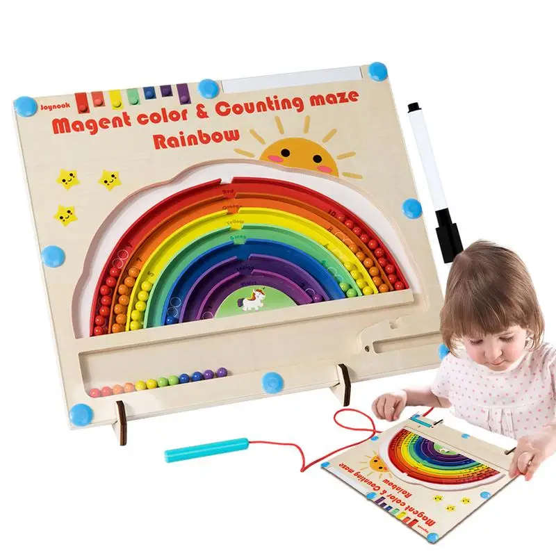 

Magnet Color And Counting Maze Rainbow Magnetic Color Sorting Board For Kids Montessori Fine Motor Skills Toys For Boys Girls 3