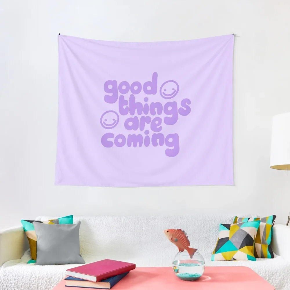 

good things are coming in purple Tapestry Wall Decoration Items Things To The Room Tapestry