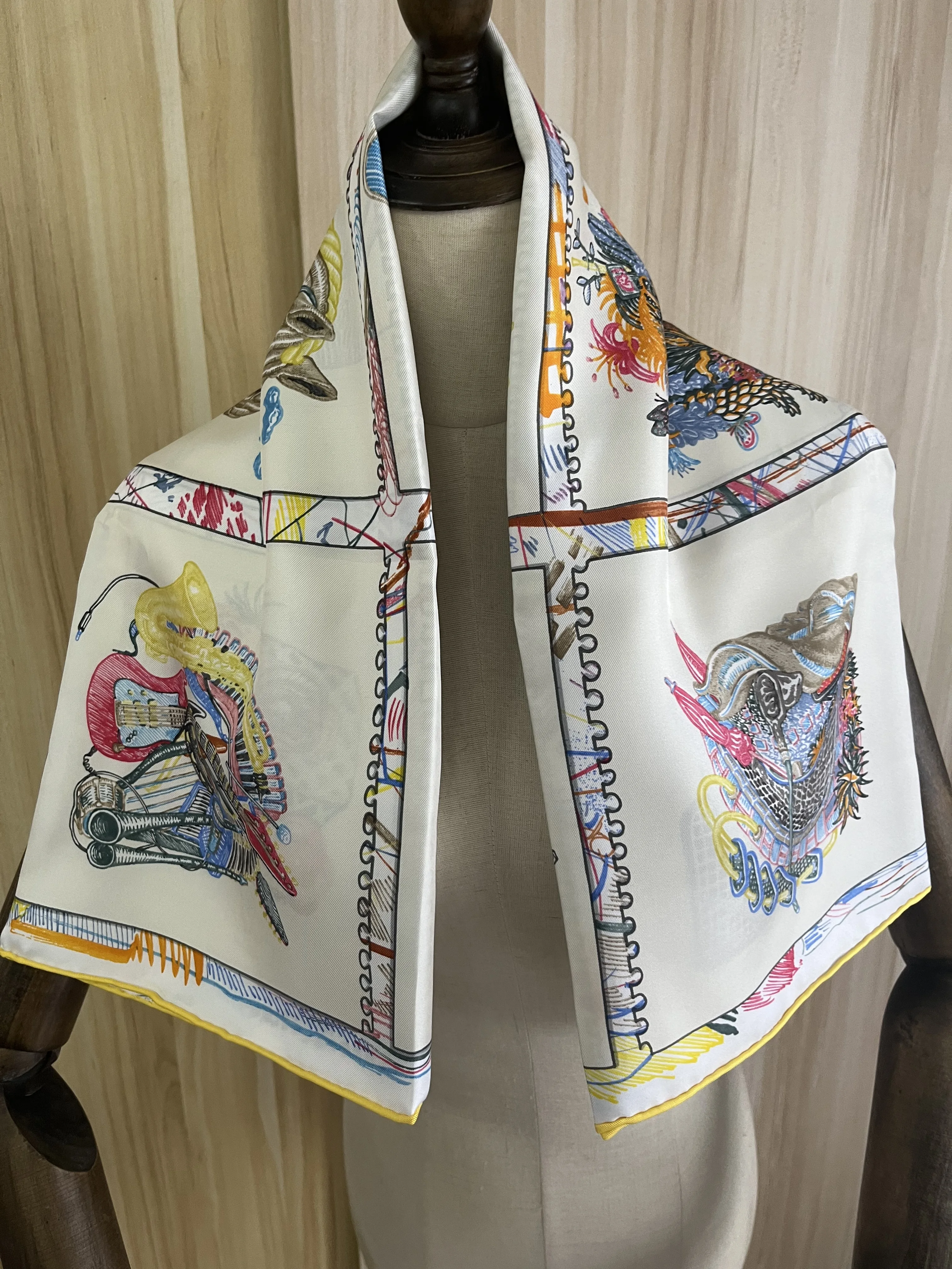 2023 new arrival fashion brand white horse 100% silk scarf 90*90 cm square shawl twill wrap for women lady hijab free shipping
2023 new arrival fashion brand white horse 100% silk scarf 90*90 cm square shawl twill wrap for women lady hijab free shipping