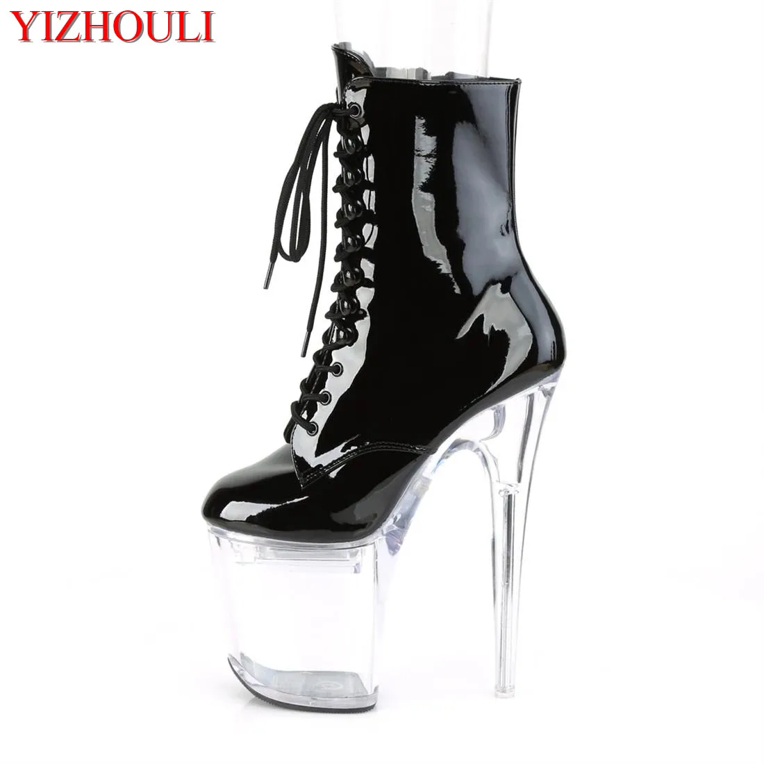 

Banquet PU upper 20 cm stiletto heels, 8 inch model stage show boots, nightclub pole dancing ankle dance shoes