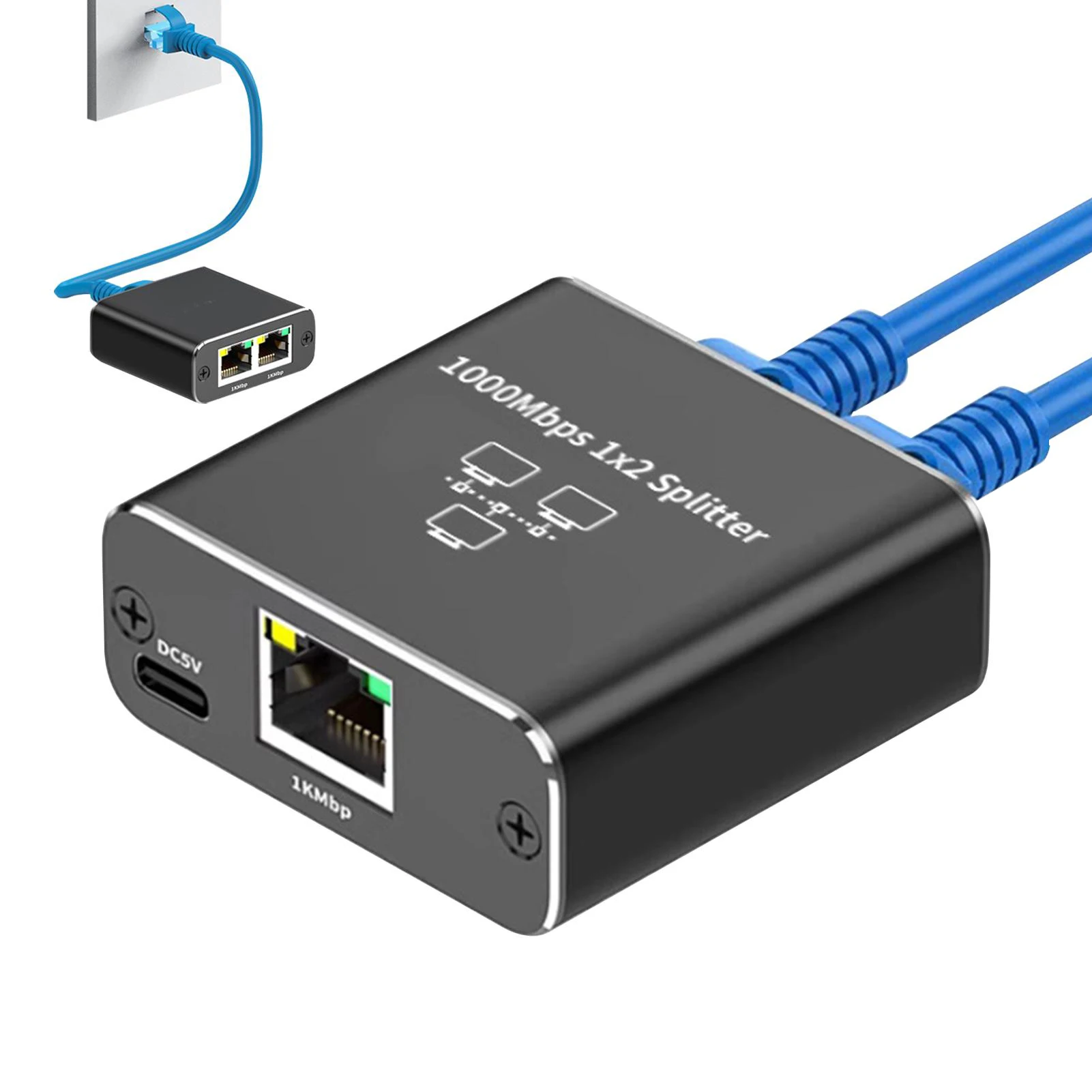 1000Mbps Ethernet Splitter Adapter RJ45 1-in 2-out LAN Cable Extender for Computer Router TV Box Switch Works At The Same Time
1000Mbps Ethernet Splitter Adapter RJ45 1-in 2-out LAN Cable Extender for Computer Router TV Box Switch Works At The Same Time