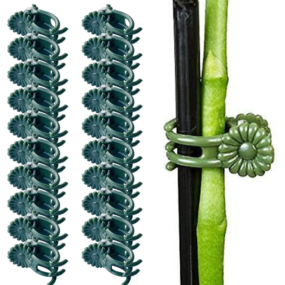 

20Pc Orchid Stem Clip Plant Support Vines Plastic Clip Flower Grow Upright Branch Clamping Garden Plant Supports Clips Accessory