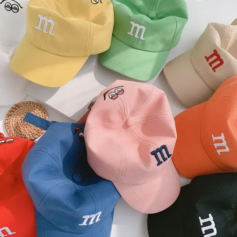 Chapeaux unisexes avec broderie de lettres pour enfants, visières pour enfants, casquettes de baseball pour garçons et filles, mode coréenne, accessoires pour enfants, 2-8 ans 4