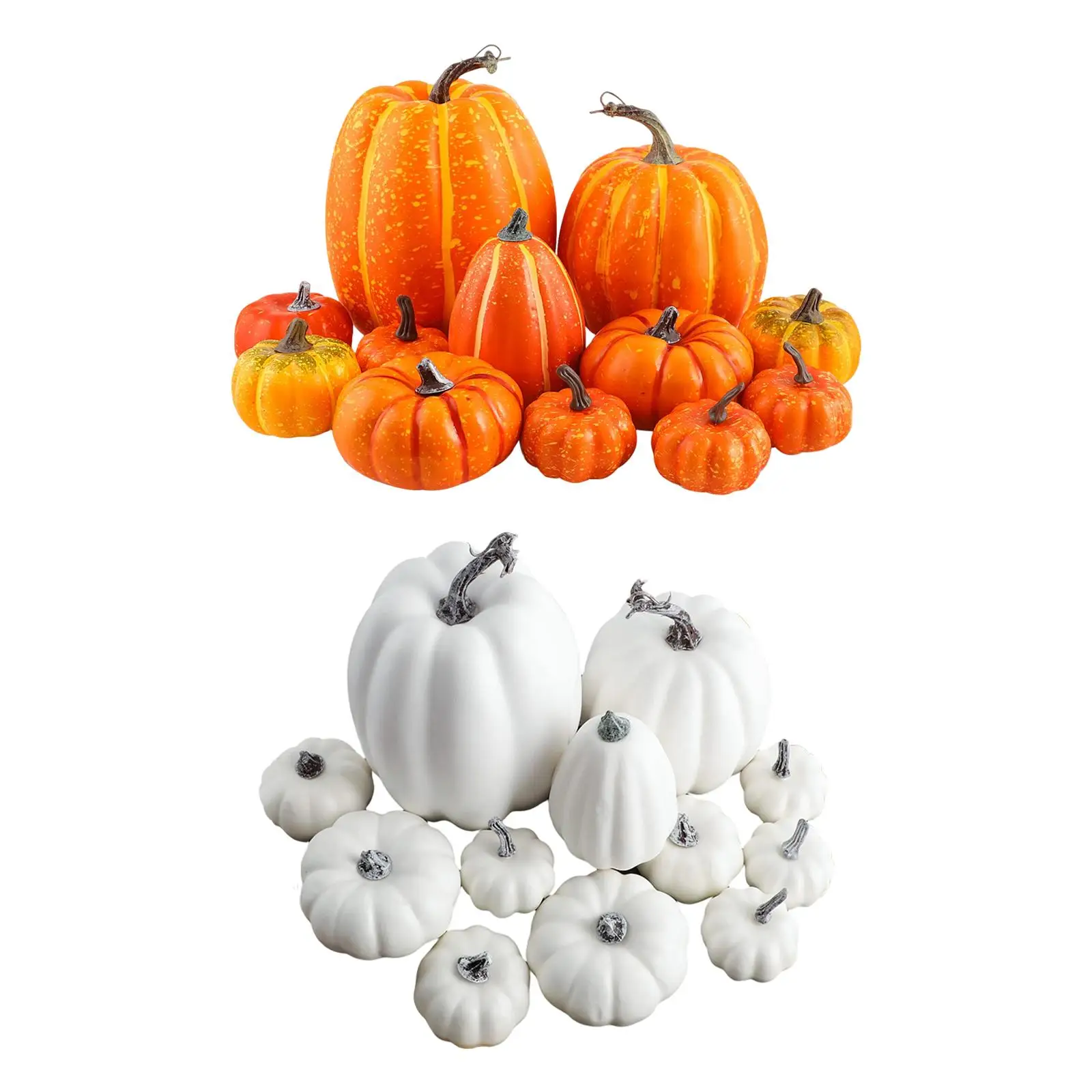 

12x Vivid Artificial Pumpkins Fall Party Autumn Harvest Props Thanksgiving