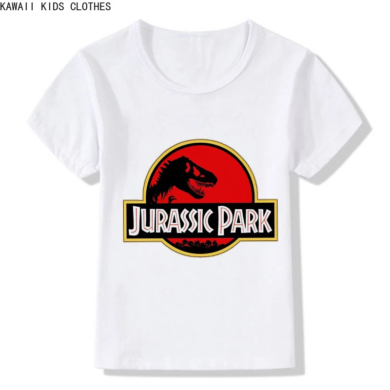 

2024 летняя футболка с динозавром парка Юрского периода, детская одежда, одежда для девочек, гламурные футболки для мальчиков, детская одежда