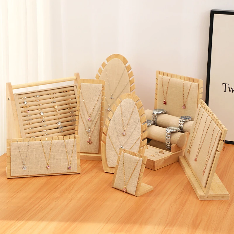Fashion Bamboo Yellow Linen Jewelry Display Stand Ring Necklace Bracelet Display Jewelry Stand Set Watch Display Stand
Fashion Bamboo Yellow Linen Jewelry Display Stand Ring Necklace Bracelet Display Jewelry Stand Set Watch Display Stand