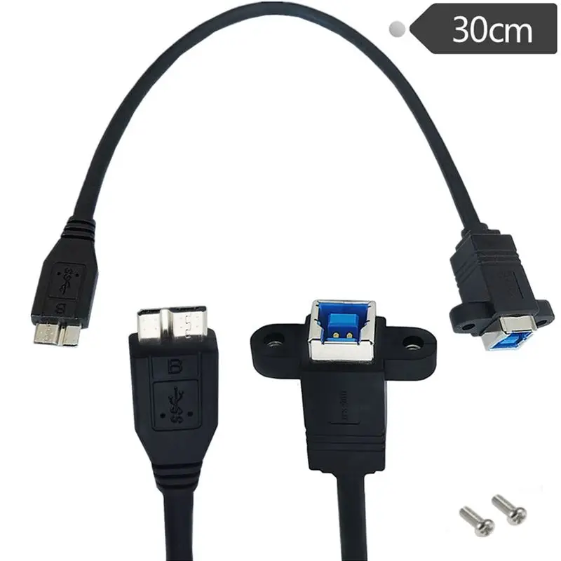 USB 3.0 MICRO B Male To BF B Female With Fixed Screw Hole Lock Screw Data Cable Connection Cable
USB 3.0 MICRO B Male To BF B Female With Fixed Screw Hole Lock Screw Data Cable Connection Cable