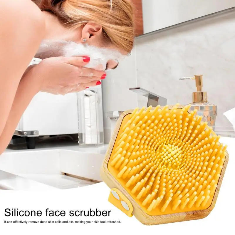 

Skin-Friendly Wet Silicone Body Scrub Brush Skin Shampoo Brush face scrubber Back Rub Massage Brush Shower Tool For Bathroom