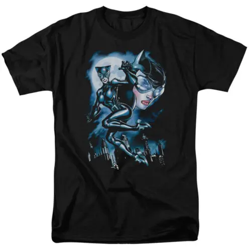 Женская футболка Catwomen Moonlight Cat, Лицензированная черная футболка с комиксом
Женская футболка Catwomen Moonlight Cat, Лицензированная черная футболка с комиксом