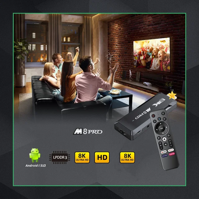 HaaYot-Smart TV Stick, Android 13, Set Top OS, 8K, HDR10 +, 2.4G, 5.8G, Google Prometting, NETFLIX Network Media First 1