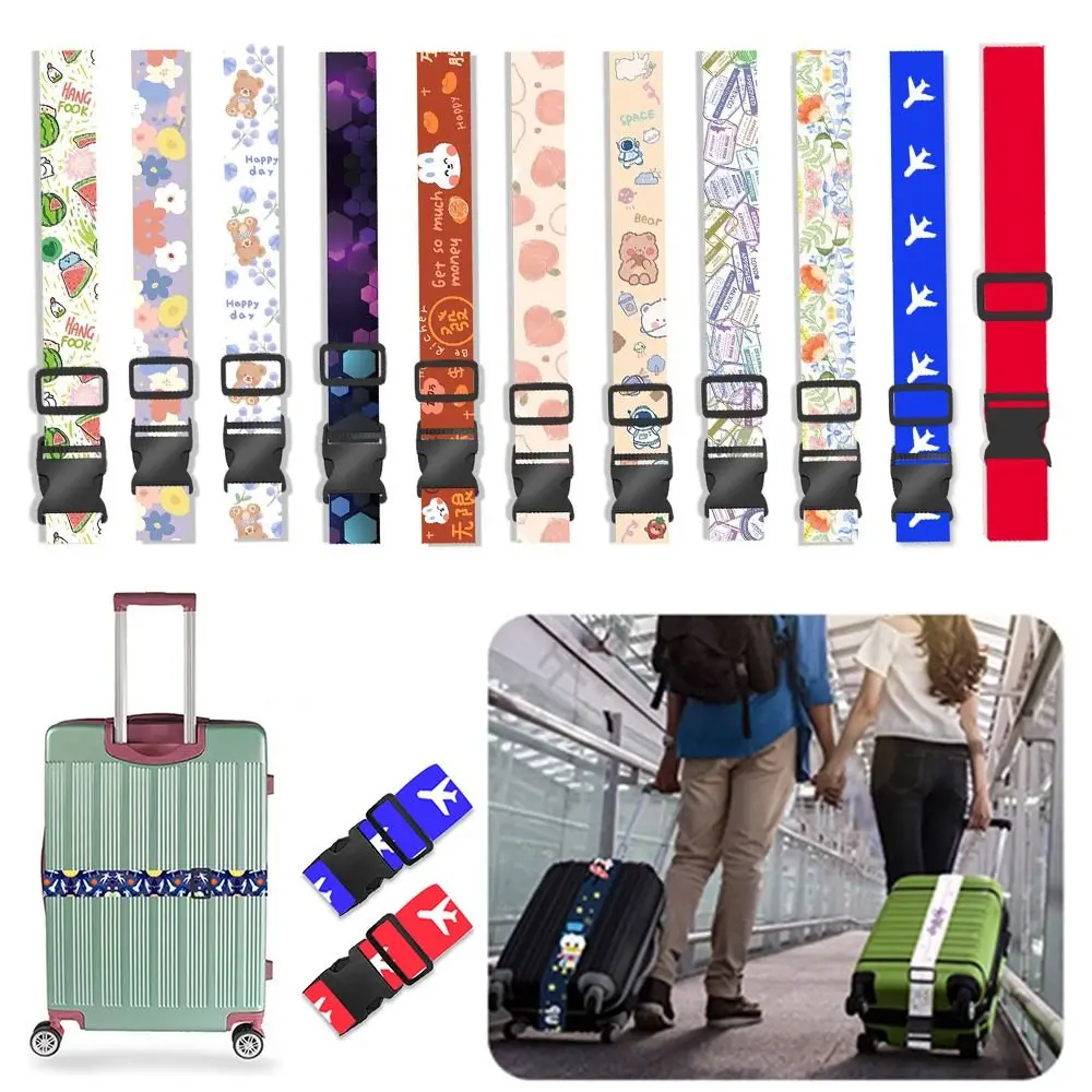 

Elastic Luggage Buckle Strap Portable Adjustable Anti-theft Suitcase Belts Anti-lost Polyester Fibre Packing Belt Travel