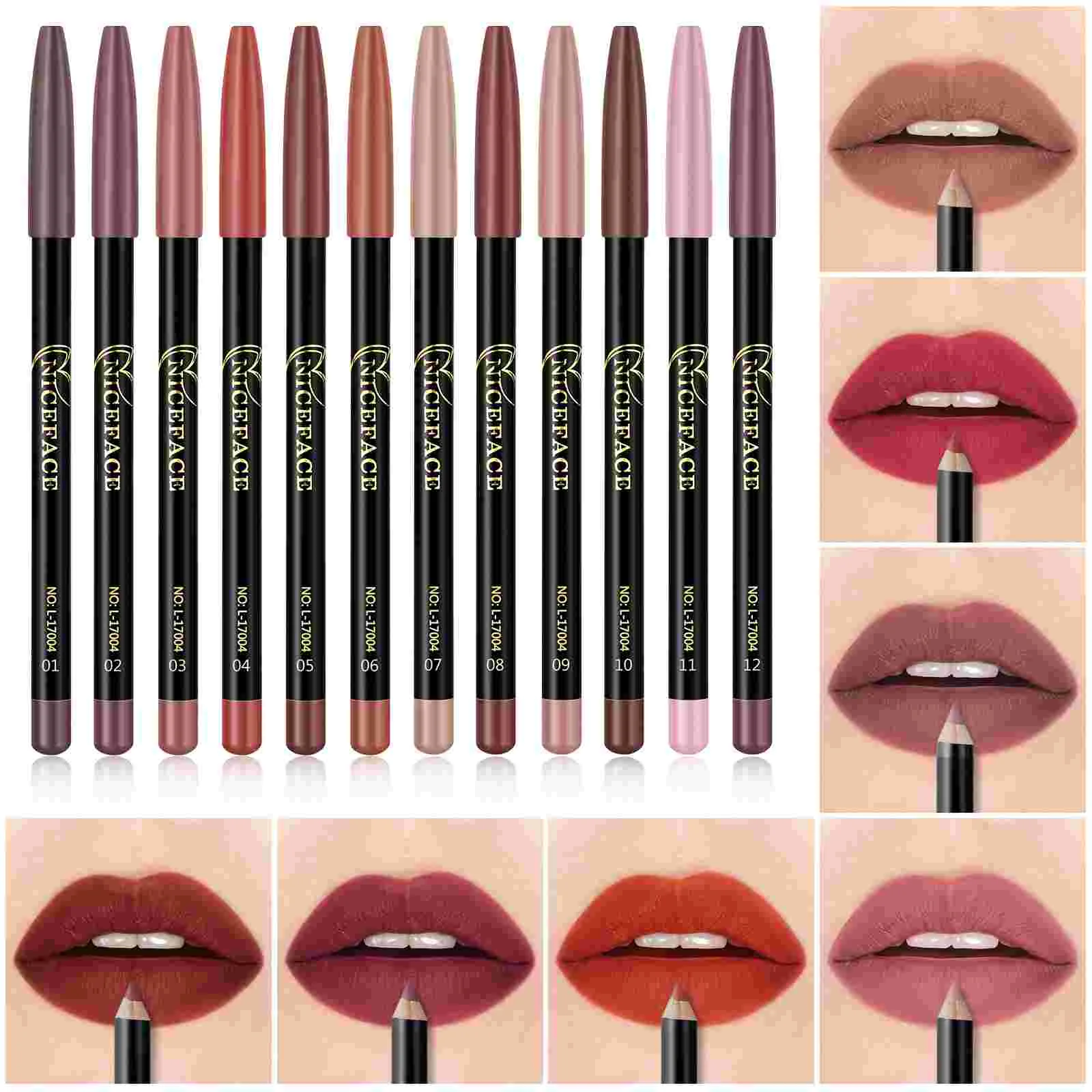 

Lips Miss Lipstick Long Lasting Matte Lip Liner Set Natural Lipliners Wooden Waterproof Pencils