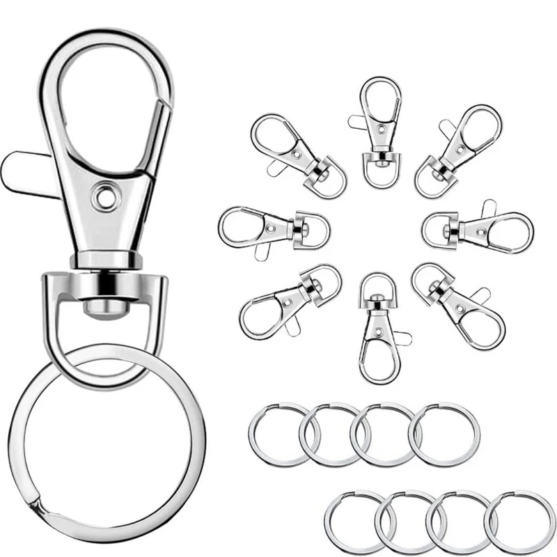 652F 100x Keychain Hooks Swivel Trigger Lobster Clasp with Rings DIY Art Crafts for Lanyard Jewelry Findings Keychain Making
652F 100x Keychain Hooks Swivel Trigger Lobster Clasp with Rings DIY Art Crafts for Lanyard Jewelry Findings Keychain Making