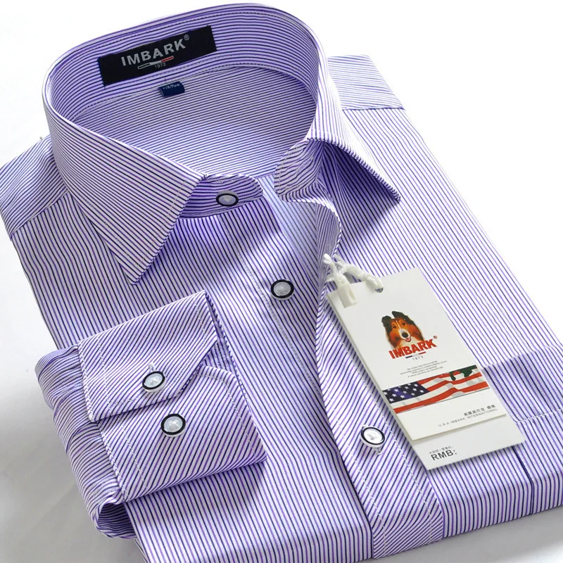 

Рубашка мужская свободного покроя в полоску, классическая сорочка с длинными рукавами, повседневная и деловая офисная рубашка на все сезоны, голубая, 10XL, 2024