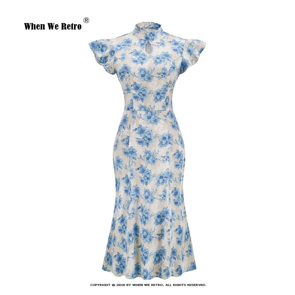 China Retro Wind Favorite Long Dress New Party Elegant Blue Floral Print Cloak Rakaurant Sexy Bodycon Fishtail Dress VD3189
China Retro Wind Favorite Long Dress New Party Elegant Blue Floral Print Cloak Rakaurant Sexy Bodycon Fishtail Dress VD3189