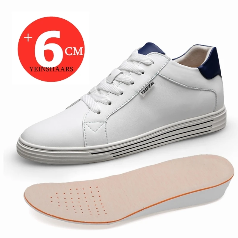 

Man Fashion Sneakers Elevator Shoes Height Increase Shoes for Men Height Increasing Shoes Insole 6cm White Black Casual Shoes