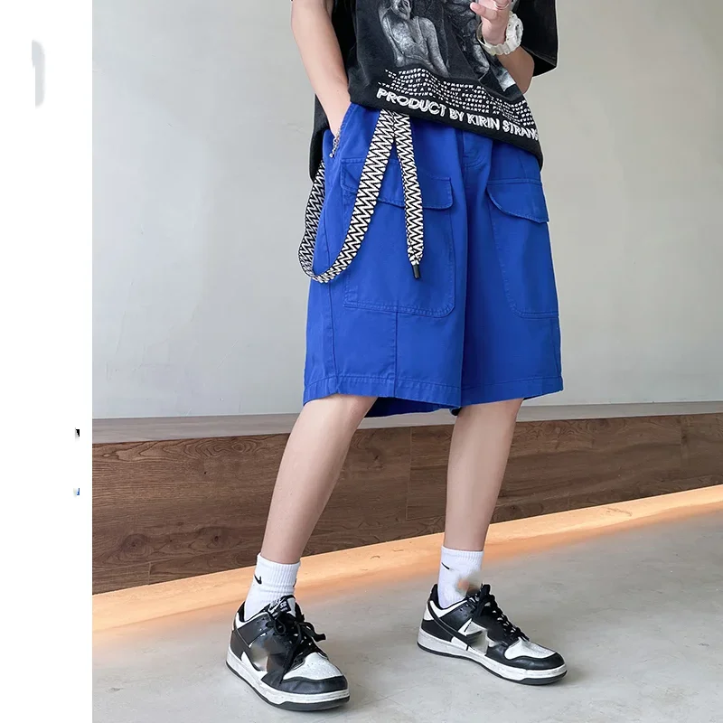 Summer Big Pockets Men Cargo Shorts High Street Streetwear With Wide Ribbons Straight Bermuda Masculina 
Summer Big Pockets Men Cargo Shorts High Street Streetwear With Wide Ribbons Straight Bermuda Masculina