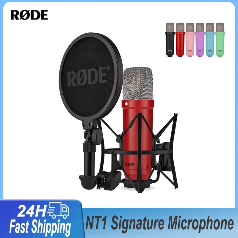 

RØDE NT1 Signature Series Large-Diaphragm Condenser Microphone with Shock Mount XLR Cable for Music Vocal Recording Streaming