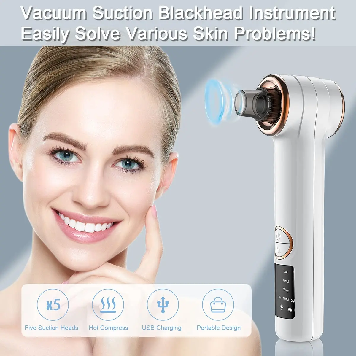 Blackhead Remover Pore Vacuum, Electric Blackhead Remover Vacuum Blackhead Extractor with Hot Compress Mode, Facial Pore Cleaner
Blackhead Remover Pore Vacuum, Electric Blackhead Remover Vacuum Blackhead Extractor with Hot Compress Mode, Facial Pore Cleaner
