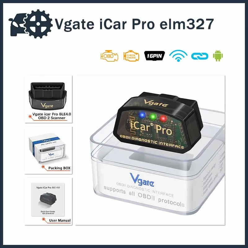 

Vgate iCar Pro elm327 V2.3 OBD 2 OBD2 Car diagnostic Tools WIFI Bluetooth 4.0 for Android/IOS ODB2 Auto Scanner pk ELM 327 V1 5