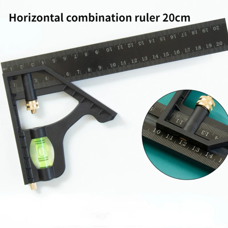 

200mm Multifunctional Combination Square Horizontal Movable Square 45 Degree Measuring Bakelite Angle Ruler Woodworking Tools