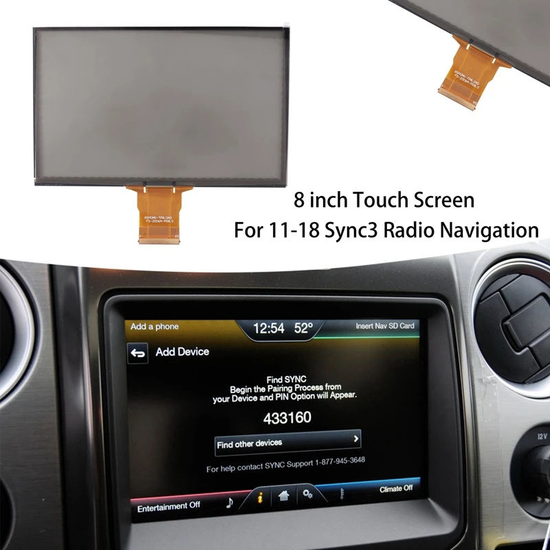 

8-дюймовая панель с прессом, стеклянный дигитайзер для 11-18 Ford Sync3, радио-навигация, 8-дюймовый Edge Explorer Focus F150 LINCOLN