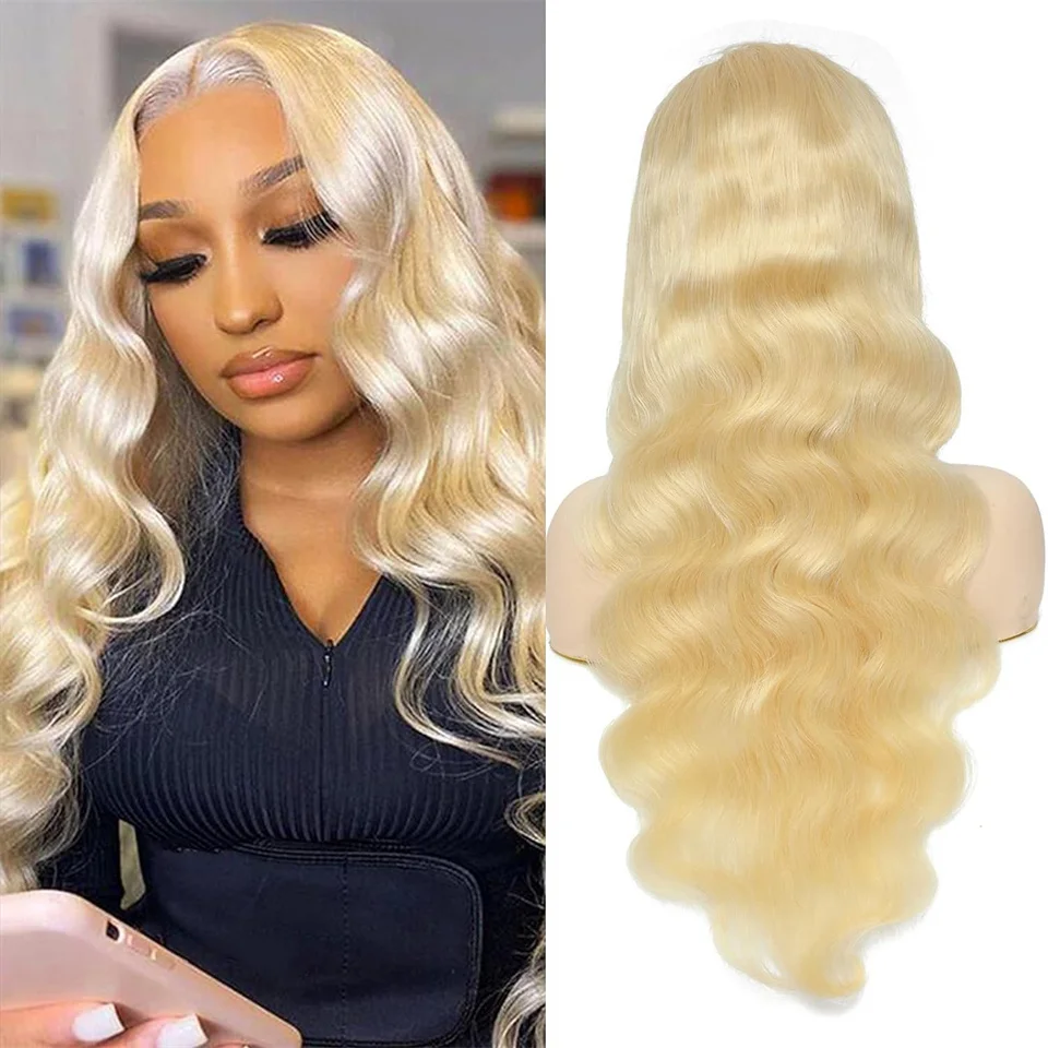 

13x6 Blonde 613 Body Wave Lace Front Wig Brazilian Human Hair 13x4 Lace Frontal Wigs for Women 180% Pre Plucked Angie Queen Hair