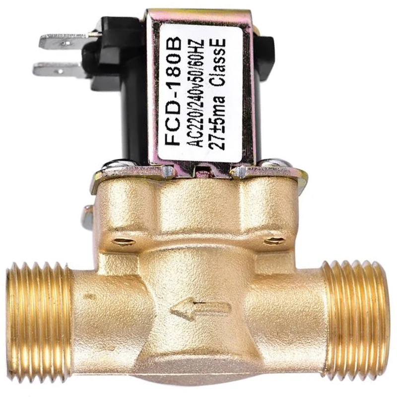 

HOT-Electric Solenoid Magnetic Valve Normally Closed Brass Valves For Water Control 1/2Inch