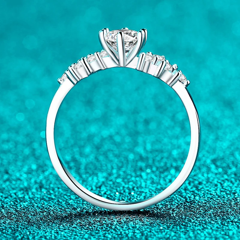 NeeTim 0.5ct 5mm Moissanite Ring for Women 925 Sterling Silver with White Gold Plated Lab Diamond Wedding Gemstone Bride Rings 3 Sf38edf33884f4d048e8295960ba81548y