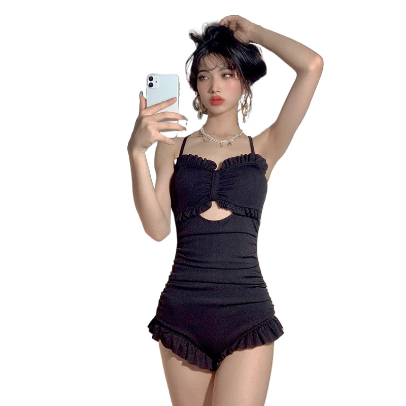 New Black One Piece Swimwear Women Backless Ruffle Female Swimsuit Bodysuit Solid Sexy Lingerie Show Thin Ladies Bathing Suit
New Black One Piece Swimwear Women Backless Ruffle Female Swimsuit Bodysuit Solid Sexy Lingerie Show Thin Ladies Bathing Suit