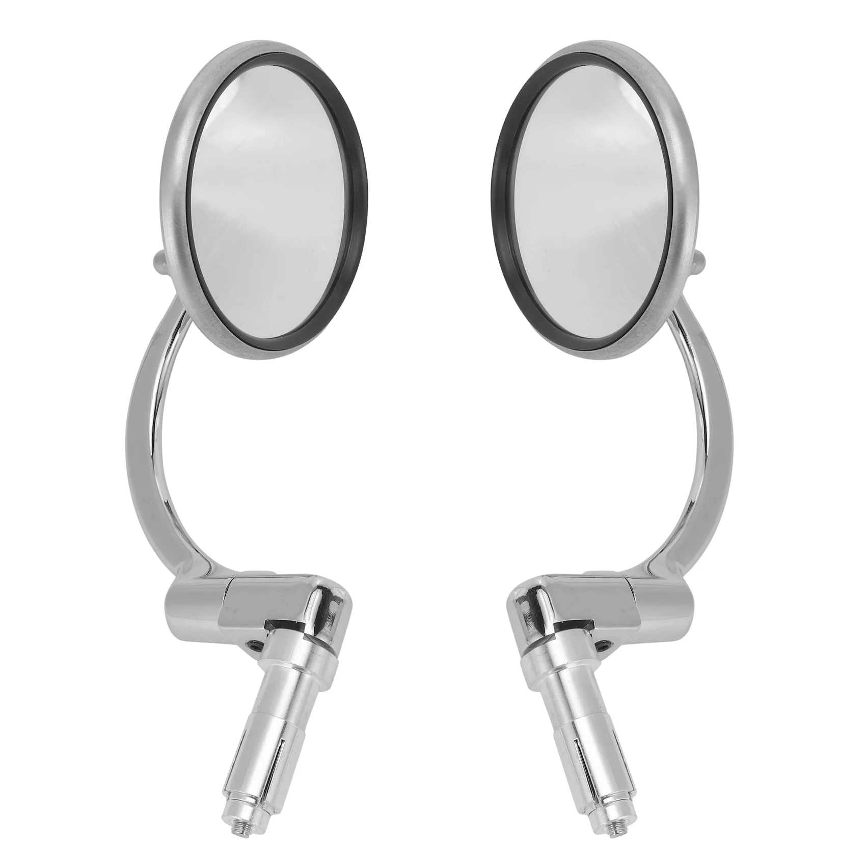 

2 Pcs Universal Chrome Round Rearview Mirrors Bar End Side Mirrors for Motorcycle Chopper Scooter Cafe Racer