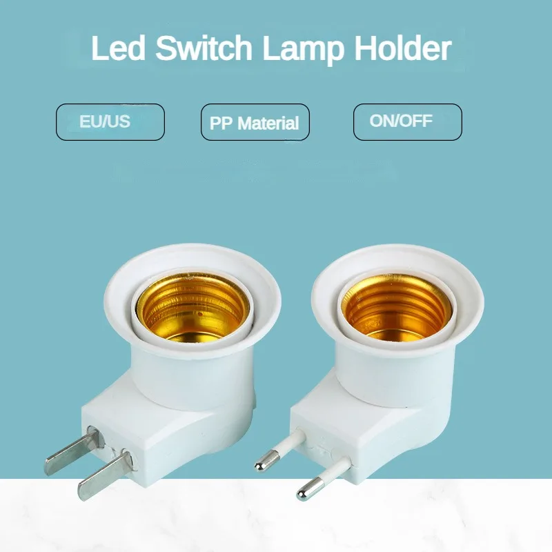 

LED Light Socket E27 220V To EU Plug/US Plug Holder Adapter Converter ON/OFF for Bulb Lamp Hot Sell Practical White 2pcs/lot