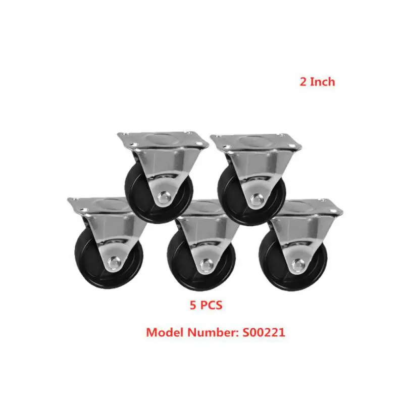 

4 Packs Casters Spot 2 Inch Black Pp Directional Caster Height 65mm Flat Plastic Wheel Diameter 5cm Furniture One-way