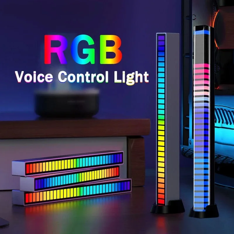 

3D Smart RGB Symphony Sound Control LED Light Music Rhythm Ambient Atmosphere Pickup Lamp For Bar Car TV Gaming Room Decoration