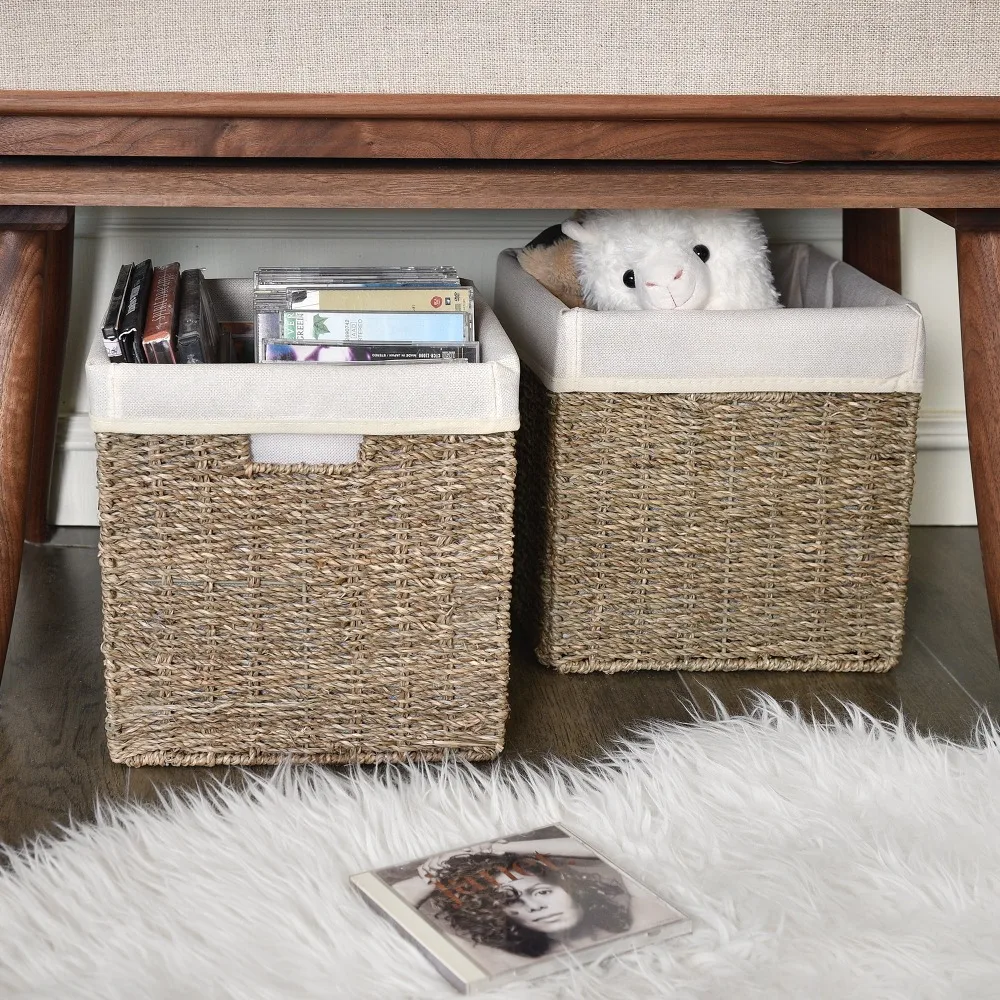 Foldable Basket with Iron Wire Frame, Natural Decorative Handmade Woven Wicker Storage Baskets, 10.2"x10.2"x10.6", 2-Pack, Extra
Foldable Basket with Iron Wire Frame, Natural Decorative Handmade Woven Wicker Storage Baskets, 10.2"x10.2"x10.6", 2-Pack, Extra