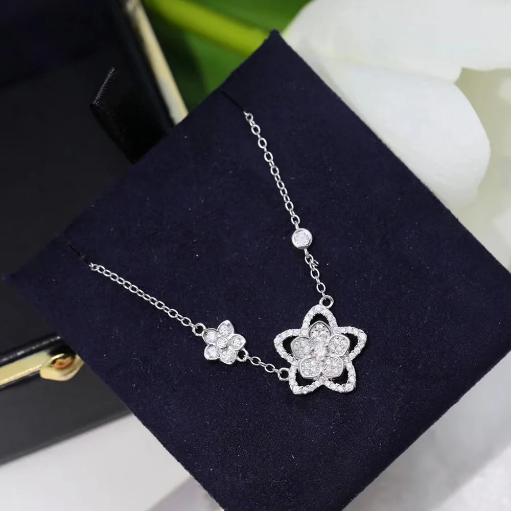 S925 Full Body Sterling Silver Flower Necklace Women's Shiny Wedding Accessories Fashion jewelry Luxury Sweet Anti Allergy Gift
S925 Full Body Sterling Silver Flower Necklace Women's Shiny Wedding Accessories Fashion jewelry Luxury Sweet Anti Allergy Gift