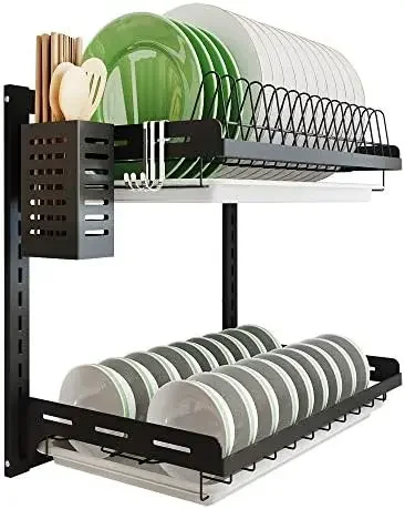 Dish ,hanging Silverware Dish Drying Organizer Storage Shelf over the Sink,2 Tier Mount Bowl Holder with Drain Tray,Stainless
Dish ,hanging Silverware Dish Drying Organizer Storage Shelf over the Sink,2 Tier Mount Bowl Holder with Drain Tray,Stainless