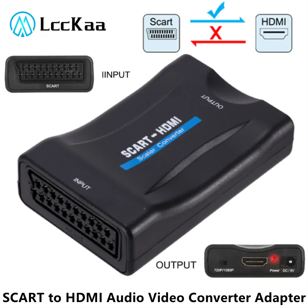 SCART to HDMI-compatible Video Audio Converter With Power Adapter For HDTV Sky Box DVD Television Signal 1080P Upscale Converter
SCART to HDMI-compatible Video Audio Converter With Power Adapter For HDTV Sky Box DVD Television Signal 1080P Upscale Converter