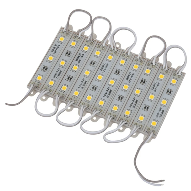 4 X 10Pcs 5050 SMD 3 LED Module LED Strip String Light Waterproof DC 12V Warm White
4 X 10Pcs 5050 SMD 3 LED Module LED Strip String Light Waterproof DC 12V Warm White